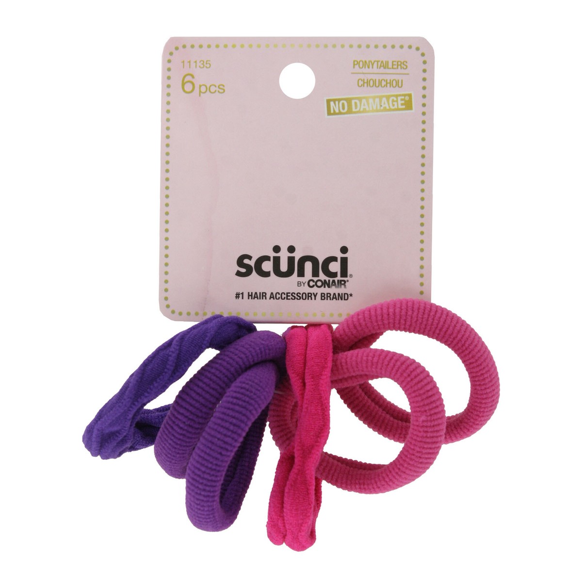Scunci No Damage Soft Hair Tie Ponytailers, Assorted Colors will