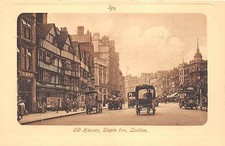 B85680 old houses staple inn chariot double decker bus  london uk