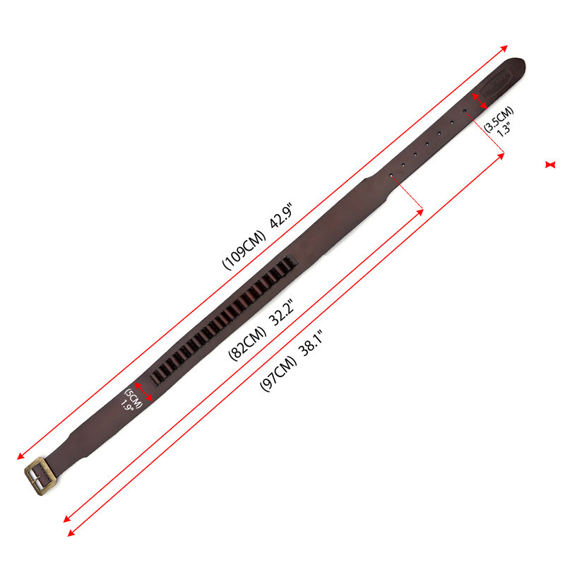 Funda de cinturón de cartuchos de cuero TOURBON para 0,38/357/9 mm Magnum - oferta especial