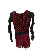 Custom Jazz Contemporary Dance, Jumpsuit Stage Costume Red Sequin 10-12 yrs Girl