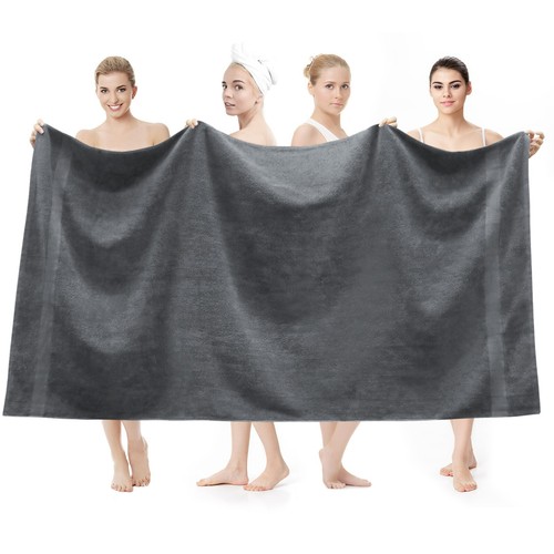 2 x Extra Large Jumbo Bath Sheets 100% Combed Cotton 650GSM Towels 90cmx180cm - Picture 5 of 29