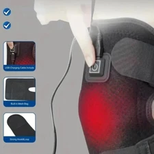 Heating Knee Massage Belt – Adjustable Support with 3-Temp Settings (Black)