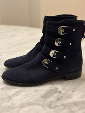 Stuart Weitzman, Navy Suede: 9.5 Bootie