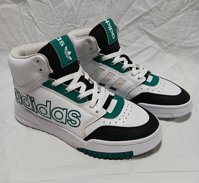 Adidas Drop Step High White Hazy Green Hard to Find Size 6.5