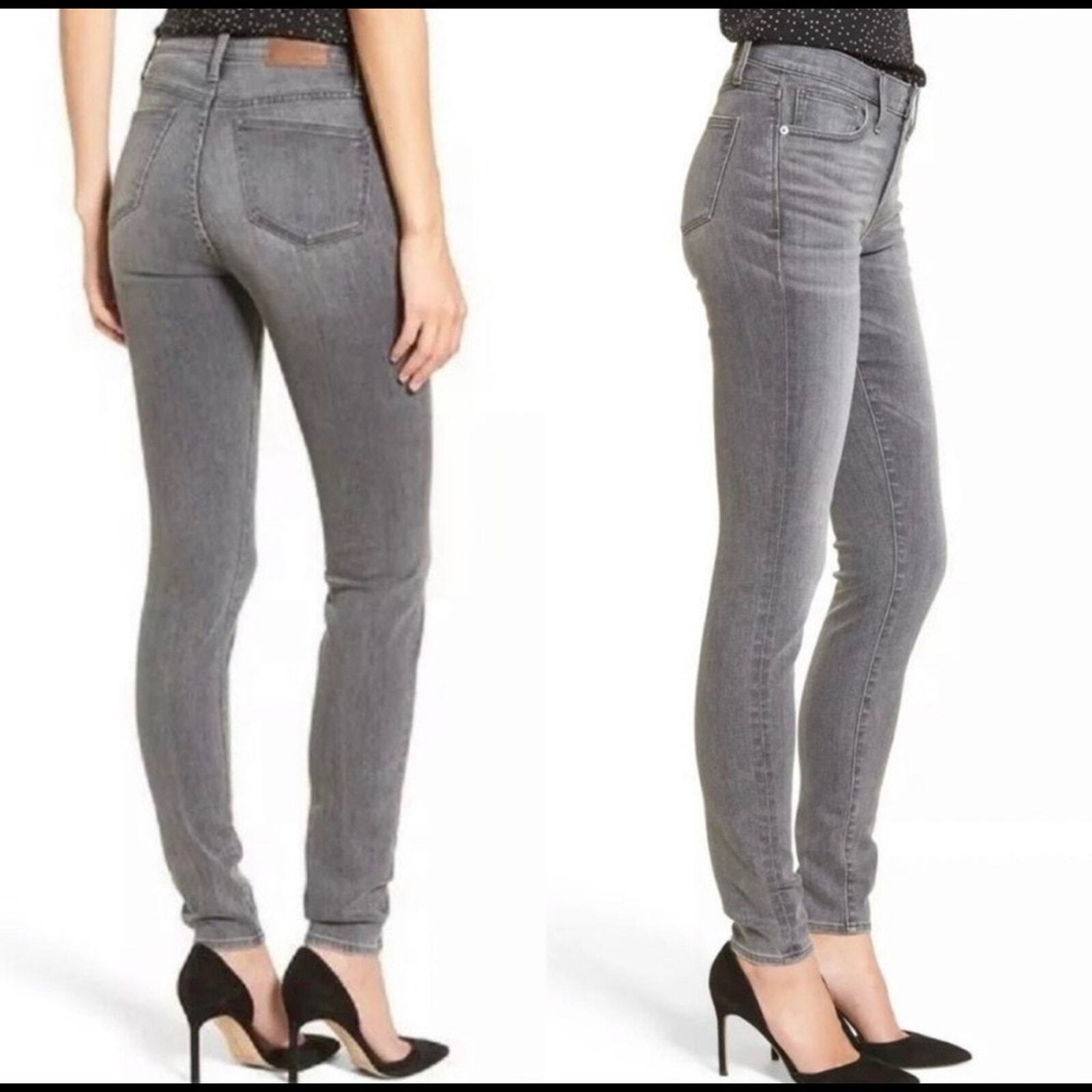 Madewell High Rise Skinny Jeans Size 24 9 Inch Rise Dusty Gray Light Stretch-image