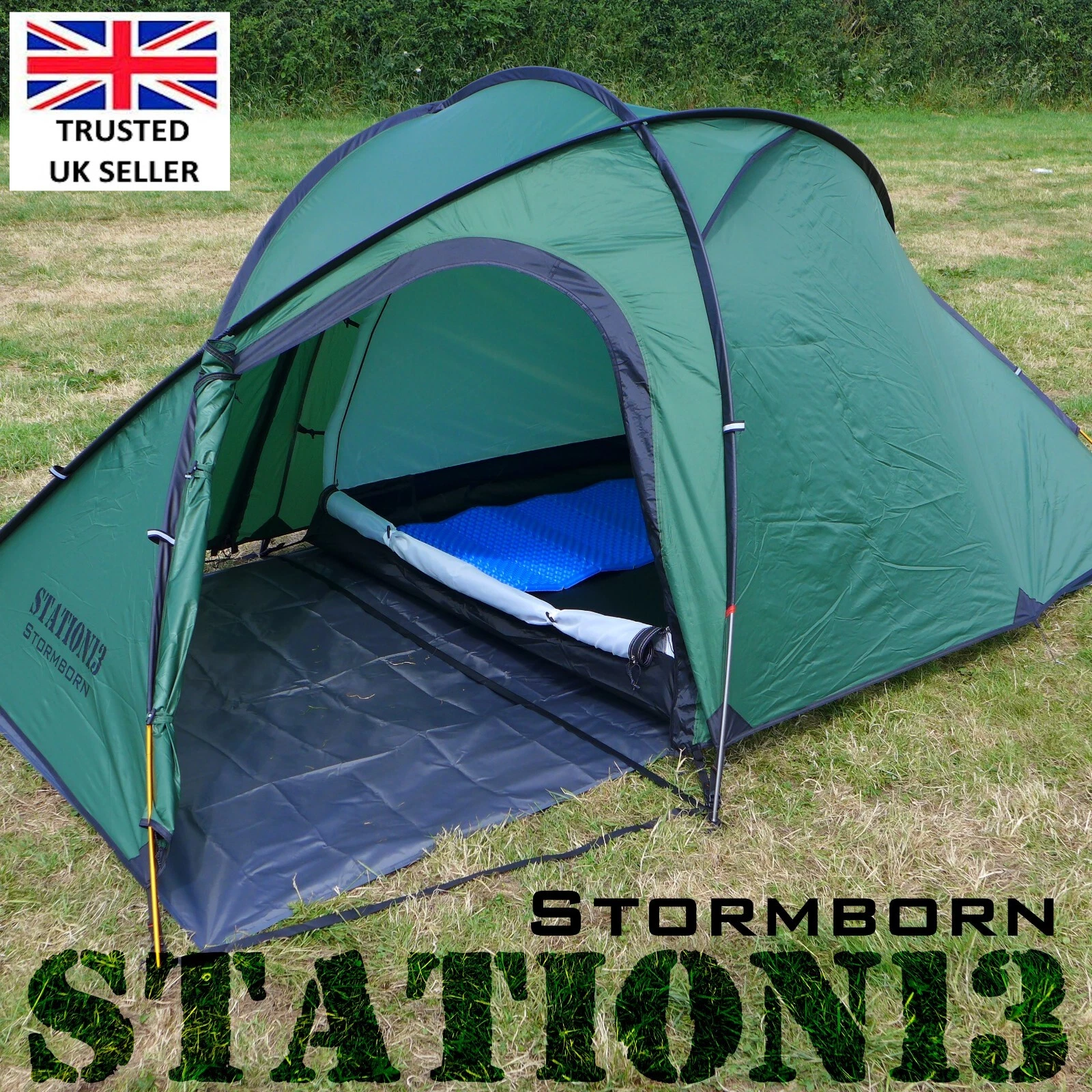 STATION13 - 2 Person Motorcycle Tent - STORMBORN - Semi-Geodesic Design - 3.61kg