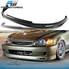 Fits 99-00 Honda Civic EK EK9 Mugen 2/3/4DR Black Front Bumper Lip Splitter - PP