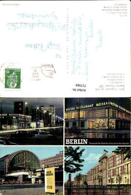 717984 Mehrbild AK Berlin DDR Karl-Marx-Allee Restaurant Moskau Bahnhof Alexande