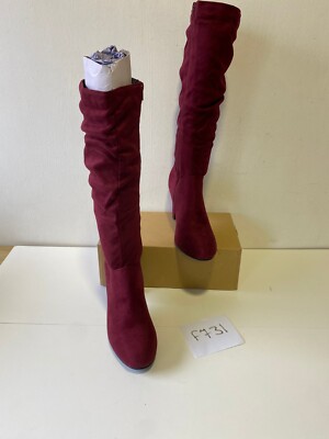 BON PRIX Below the Knee Boots in Maroon UK 6.5 EUR 40 (F731)