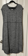 T By Talbots Jersey Knit Dress Womens Medium Gray Space Dye Tie Waist