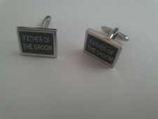 Father of the groom cufflinks. Lovely silver metal cufflinks for a wedding day