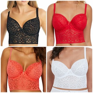 black lace longline bralette