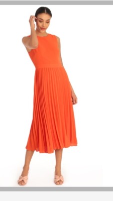 DONNA MORGAN   DRESS/NEW WITH TAG/RETAIL$129/SIZE 10/LENGTH 40 /ORANGE