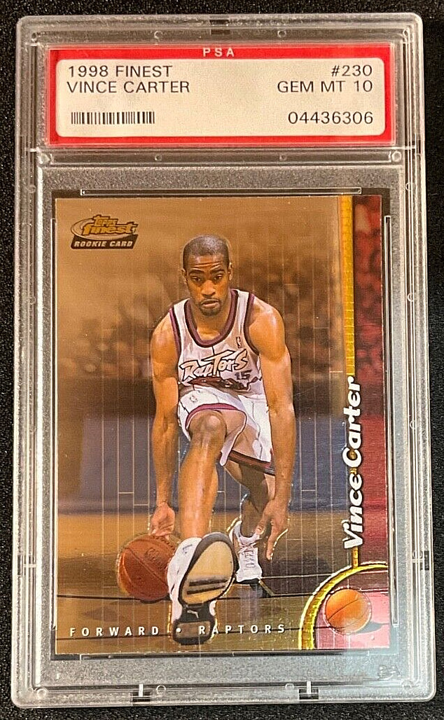 1998 Finest Vince Carter W/COATING HOF ROOKIE RC #230 PSA 10 GEM MINT
