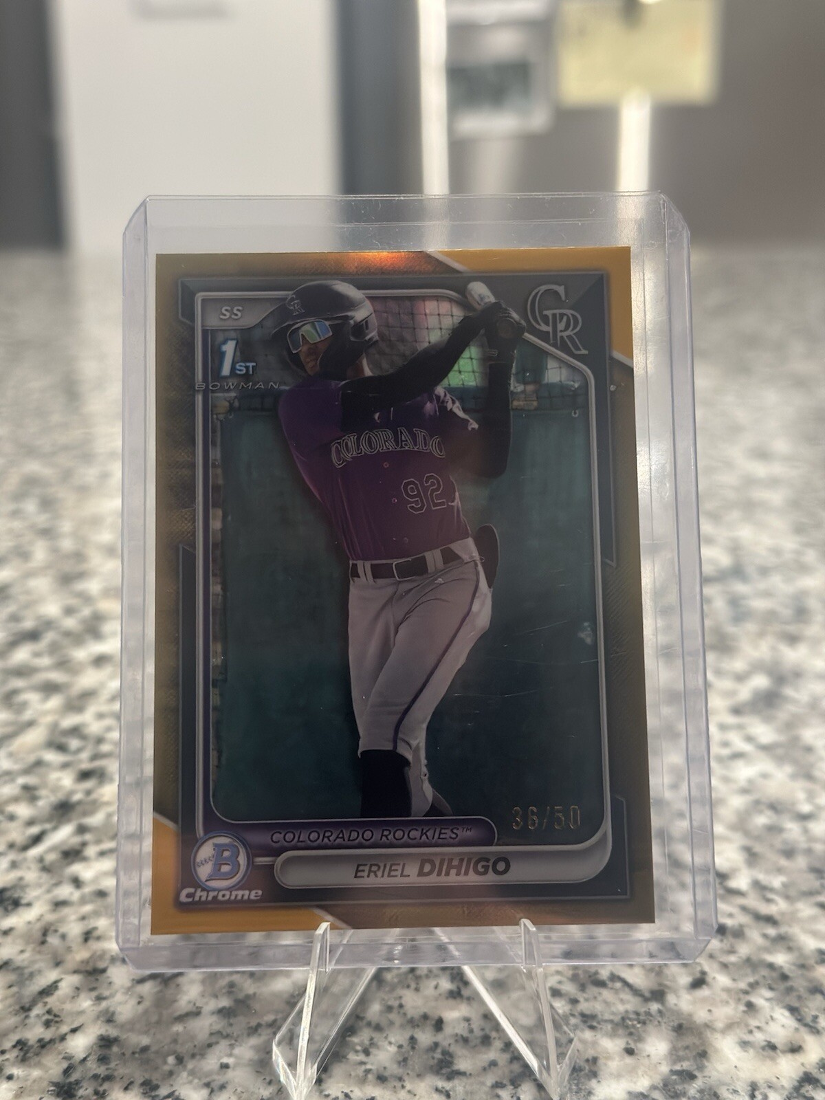 Eriel Dihigo 2024 1st Bowman Chrome #BCP-200 Prospect GOLD REFRACTOR 36/50 RC