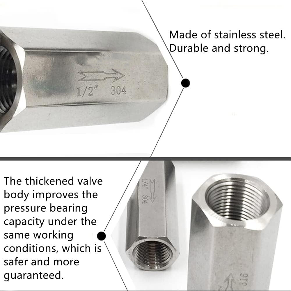 2PCS 3/8 NPT Thread Dia. Solid Brass Full Port One Way Check Valve New