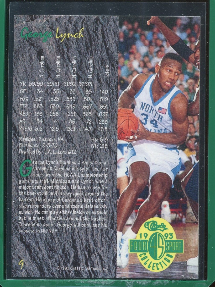 1993 Classic Games Basketball George Lynch #9 Philadelphia 76ers