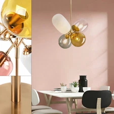 Fashionable Colored Glass Ball LED Pendant Lamp Chandelier Ceiling Lighting