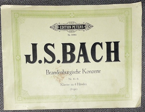 Edition Peters -Brandenburg Nr.4-6 (Pf Duet) Piano Music - J.S. Bach 3108b - 第 1/4 張圖片