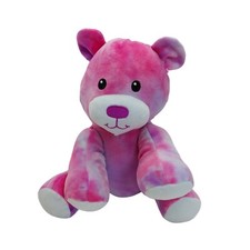 Wellobeez Animal Adventure Bear Purple Plush Tiedye Stuffed Animal 10 Inch