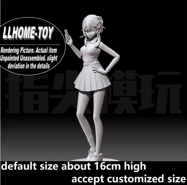 Juego GS Lumine Moda Niña Toma un Teléfono Móvil Resina Impresión 3D Figura GK Hágalo Usted Mismo