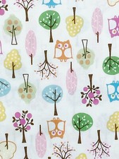 Pottery Barn Kids Woodlands Owls Trees Twin Flat Sheet 100 Cotton