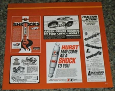 1969-72 RACING SUSPENSION ADS PICTURE FEATURE PRINT 70S HURST SHOCKS LAKEWOOD 4