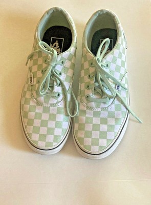 light green checkered vans