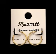 Madewell Vintage Gold Tone Small Hoop Earrings