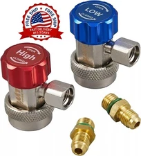 Adaptadores ajustables R134a y accesorios para mangueras de CA, juego de 2 NUEVO