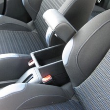 BRACCIOLO portaoggetti per Peugeot 208 (2012-02/2019) ECO PELLE NERA -regolabile