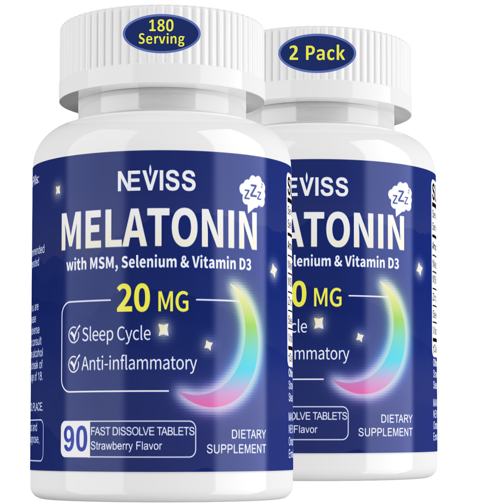 Sugar-Free Melatonin 20 mg for Adults - Fast Dissolve & 60 Count (Pack of 2)