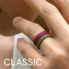 Dome Solid Glitter & Metallic, Breath. Silicone Rubber Wedding Ring for Women,