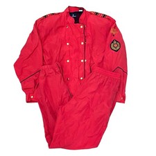 Vintage Liz Claiborne Track Suit Nautical Set Jacket Jogger Pants Red Womens M