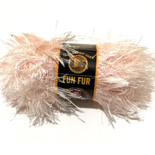 Lion Brand Yarn Fun Fur Color 101 Soft Pink Dye Lot 3956 Eyelash Polyester NEW