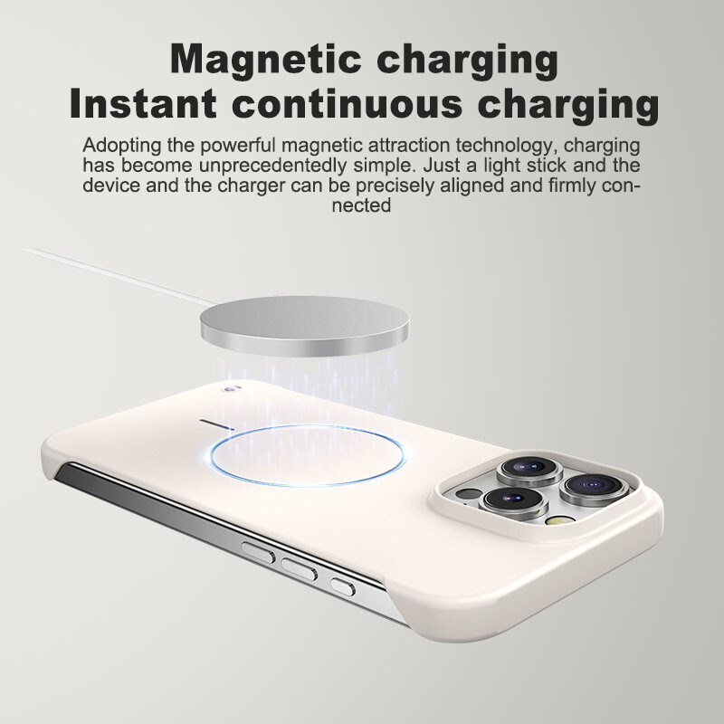 Ultra-Thin Magnetic Frameless Phone Case for iPhone 12 13 14 15 16 Pro Max
