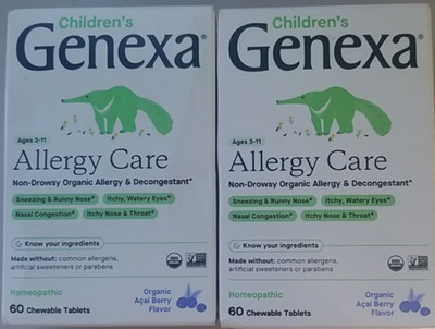 3/29 (2 Boxes) Genexa Allergy Care | Drug Free, Non-Drowsy Allergy & Decongestan