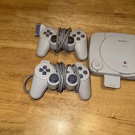 Sony Playstation PS one PS1 Slim SCPH-101 Console PLUS 2 Controllers And Cables.