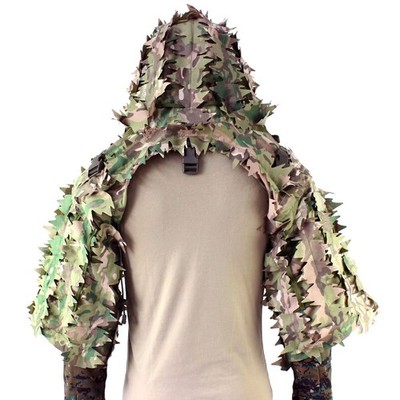 Sniper Ghillie Viper Hood with 3D Laser-Cut Leaves, Tactical Ghillie Suit Founda