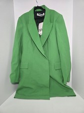 Zara Double-Breasted Blazer Dress in Apple Green Size: L