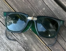 Vintage Willson Green Welding Glasses Side Shields Folding Safety Glasses WN2.5H