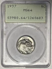1937 Buffalo Nickel PCGS MS64 ‼️BLAST WHITE NICKEL & LOOKS GEM‼️