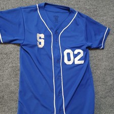 Augusta Sportswear Baseball Jersey Shirt Mens Small Royal Blue Button Front 02