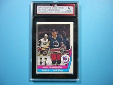 1977/78 O-PEE-CHEE WHA HOCKEY 31 PAUL HENDERSON KSA AUTHENTIC AUTO AUTOGRAPH OPC