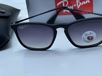 NEW Ray-Ban RB4187 622/T3 CHRIS Matte Black Polarized Grad Grey