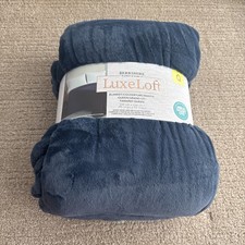 NEW Berkshire Blanket Queen Blue Luxe Loft 98 x92 Soft, Cozy