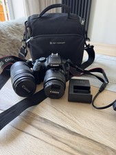 Canon EOS 1100D DSLR Camera Kit 18-55mm + 75-300mm Lenses Bag Charger