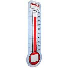 Listing image for Fundraising Thermometer Chart Dry Erase Goal Tracker with Ribbon 46x12