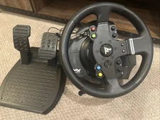 Thrust Master Steering Wheel and Pedals Set