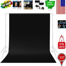 5x6.5 ft Black Backdrop Curtain for Photography  Events - Anti-Wrinkle Fabric